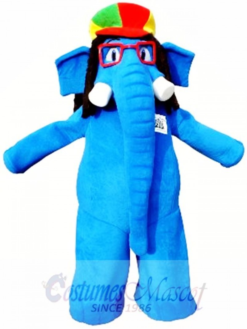 Blue Elephant Mascot Costume