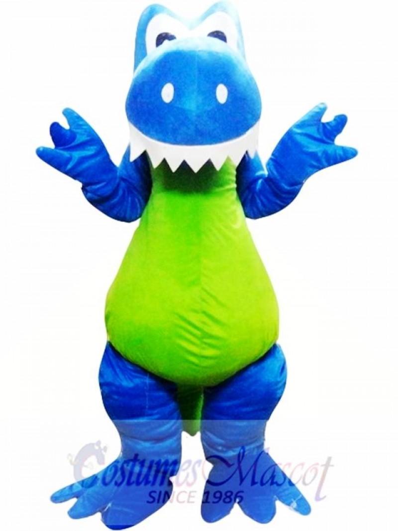 Adult Blue Green Dinosaur Mascot Costume