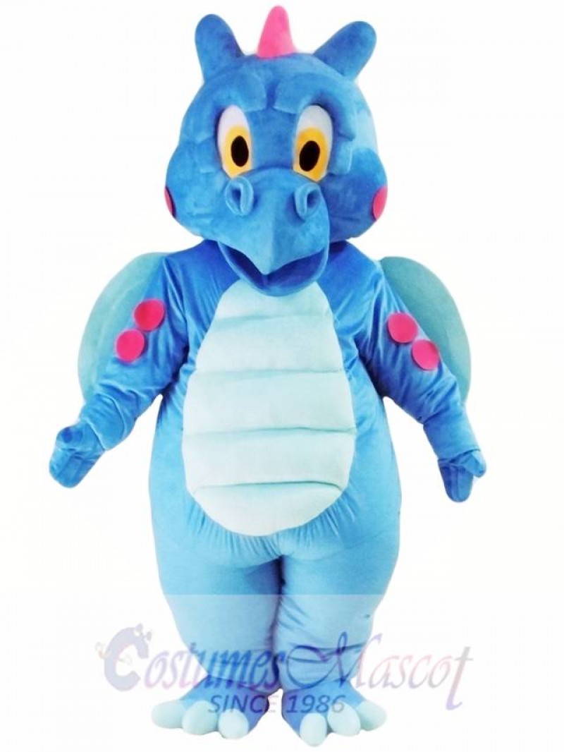 Cute Blue Dragon Mascot Costume