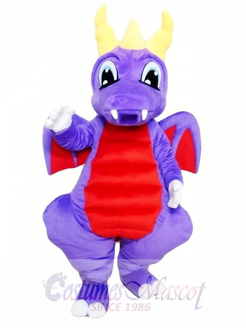 Purple Dragon Mascot Costume for Adults