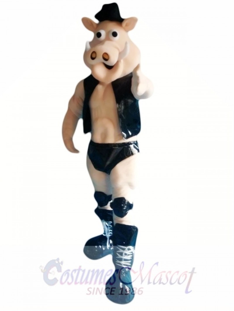 Power Muscle Boar Pig Mascot Costume