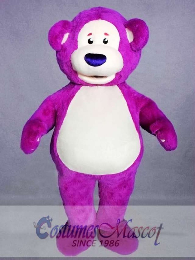 Purple Bear Mascot Costume