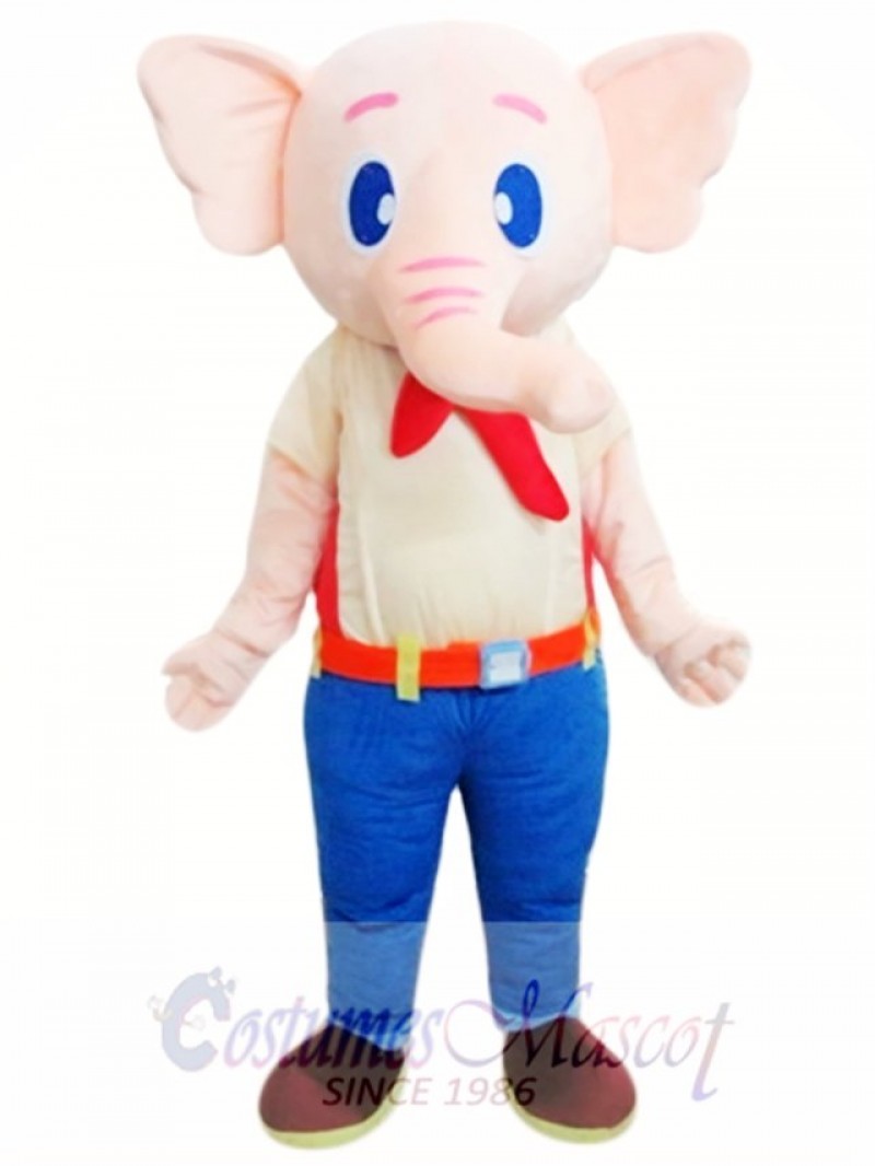 Beige Elephant Mascot Costume