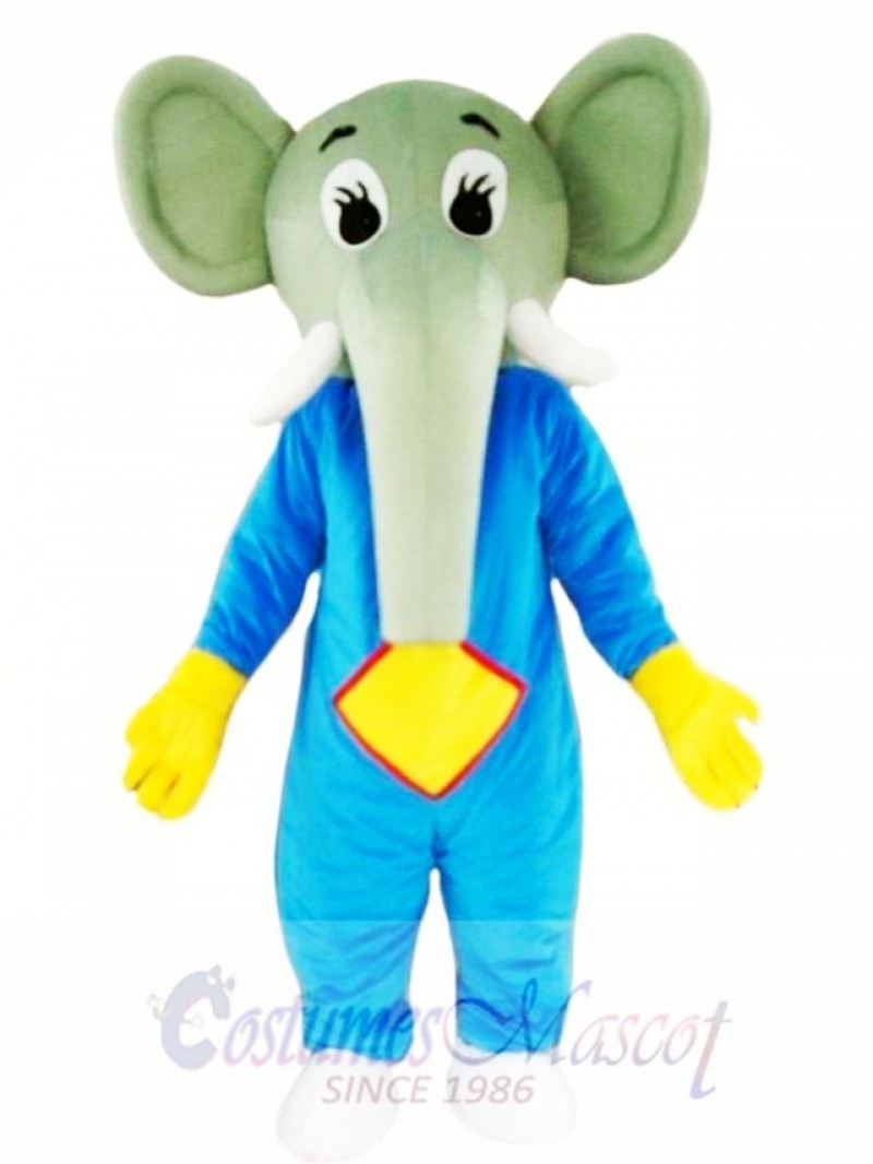 Blue Body Elephant Mascot Costume