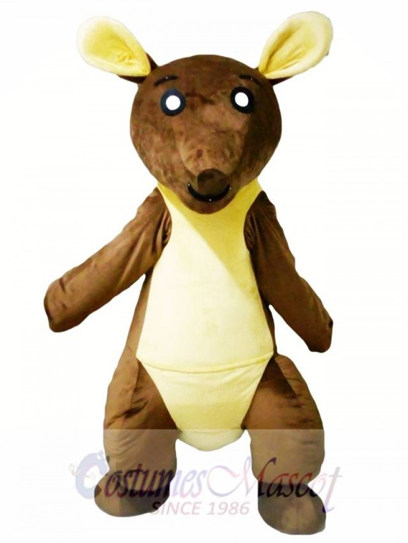 Brown and Yellow Kangaroo Mascot Costume