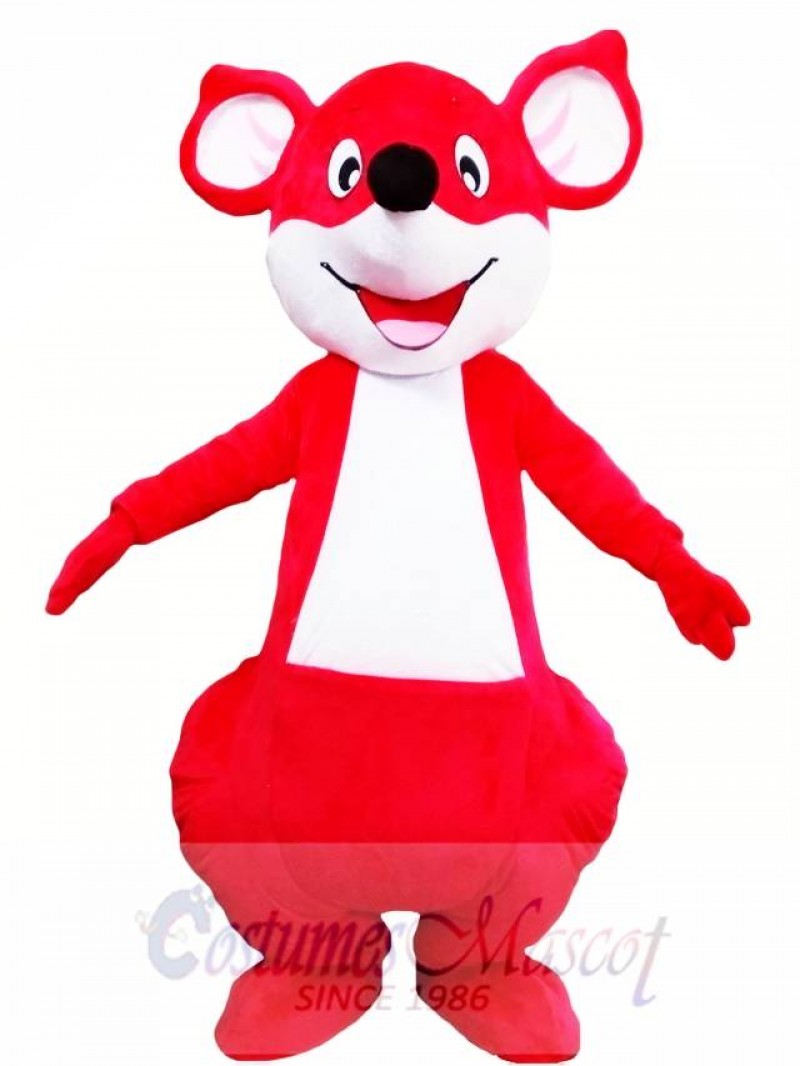 Red Happy Kangaroo Mascot Costume