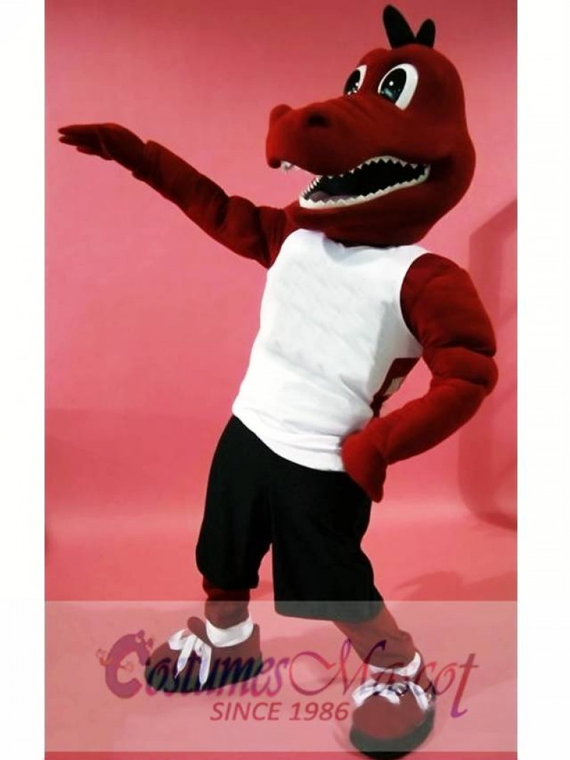 Sport Red Dragon Mascot Costume