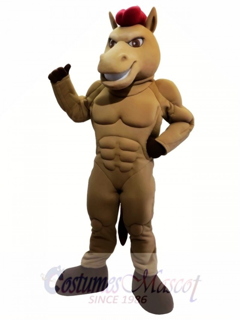 Power Brown Horse Mascot Costume