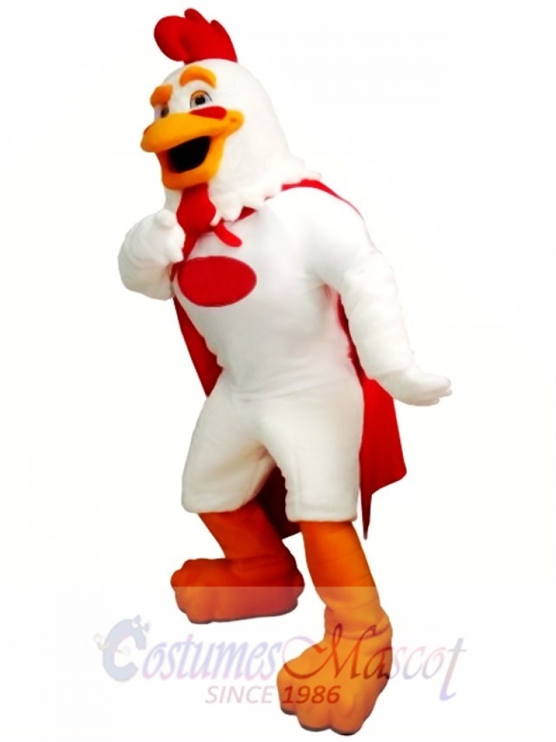 White Rooster Mascot Costume