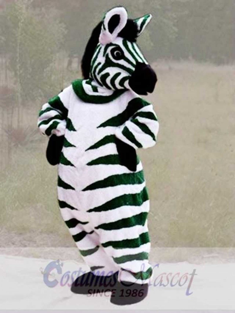 Green Zebra Mascot Costume