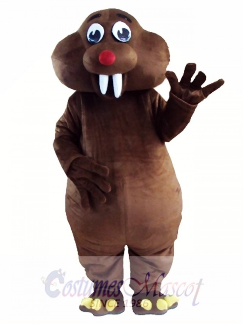 Brown Mole Mouse Mascot Costume  