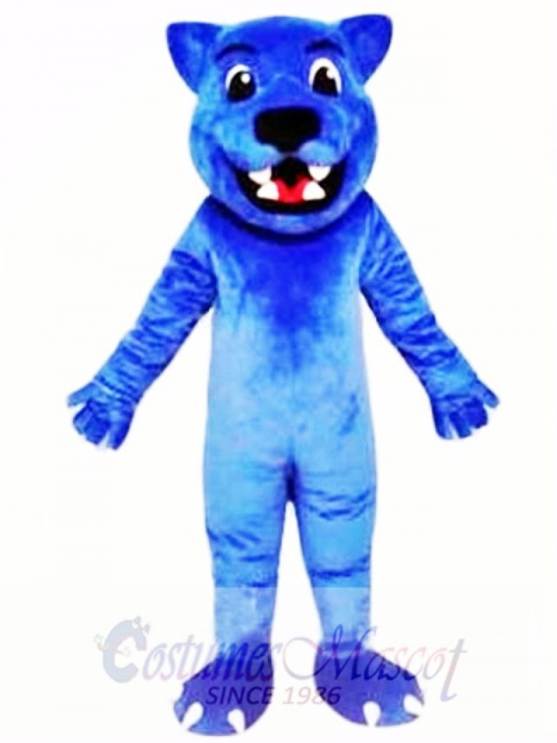 Blue Leopard Cute Panther Mascot Costume  