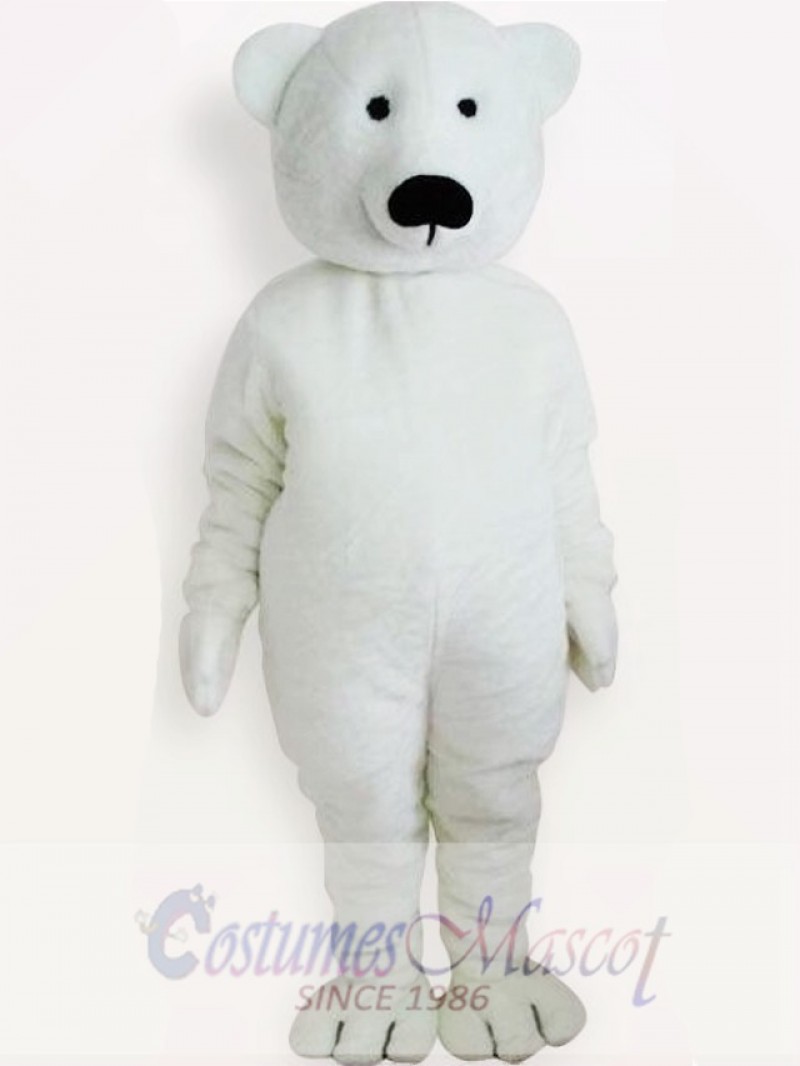 White Polar Bear Mascot Adult Costume