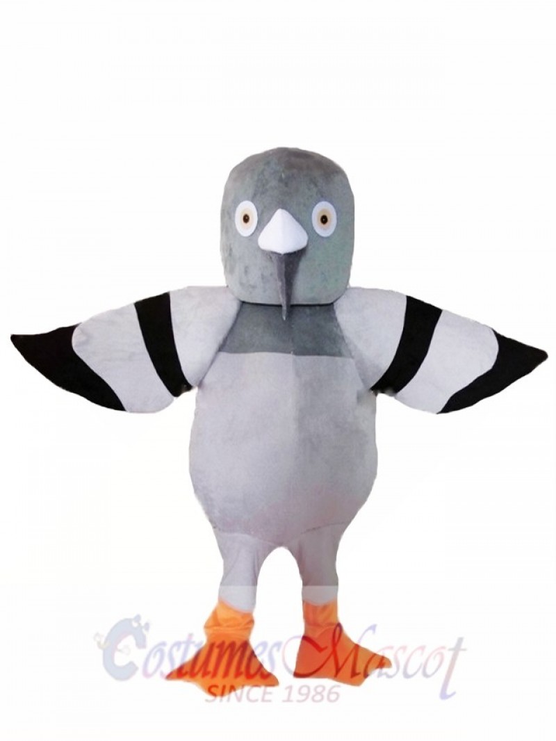 Cartoon Grey Pigeon Mascot Costume