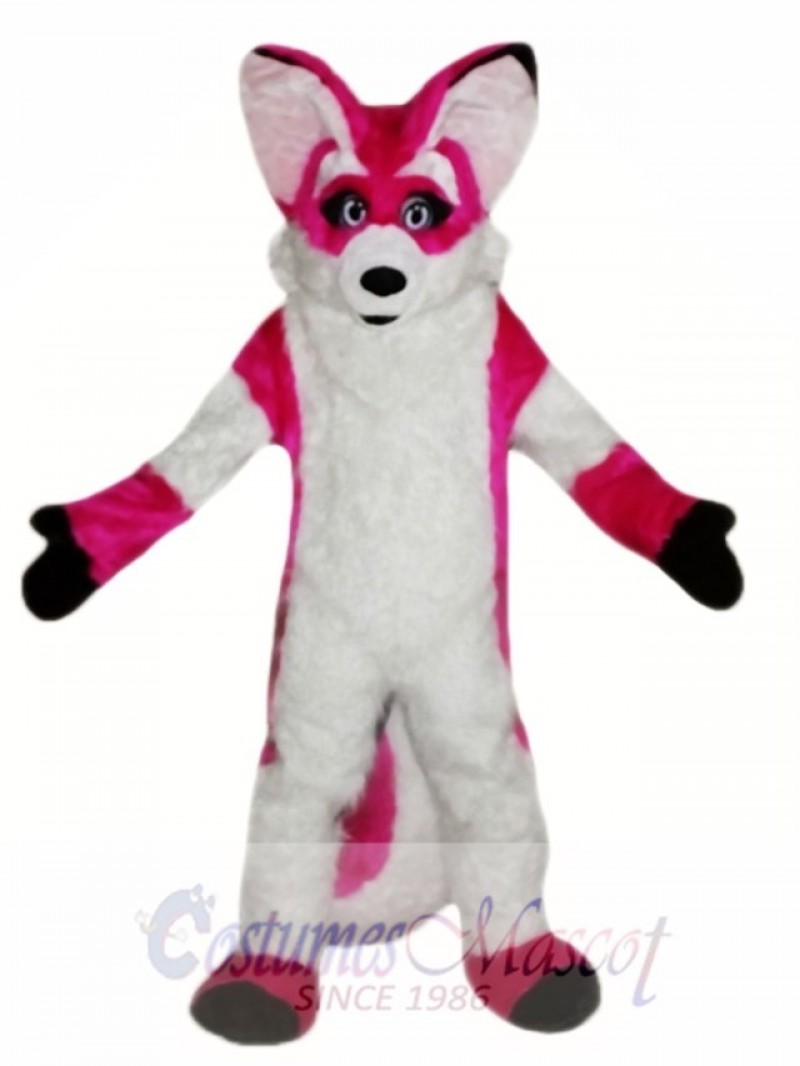 Fursuit Pink Fox Mascot Costume