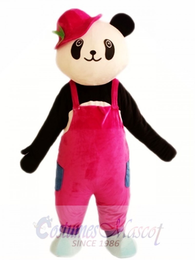 Cute Panda Red Hat Mascot Costumes  