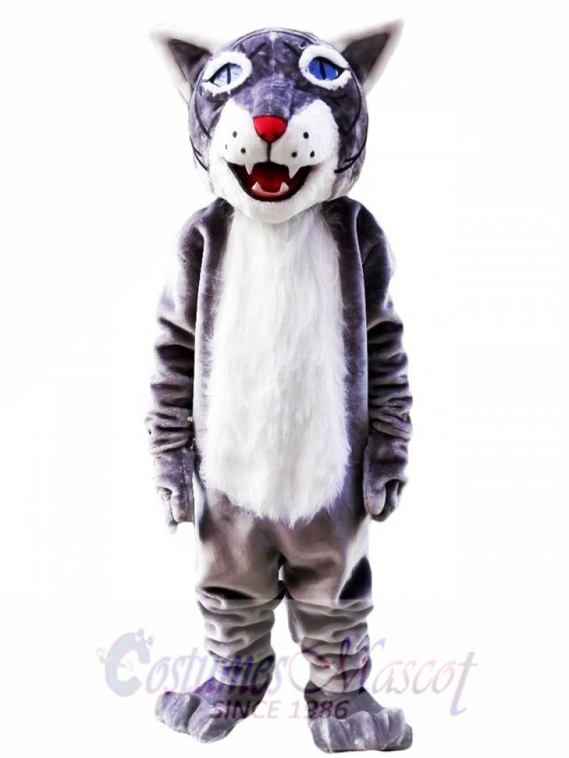 Grey Wildcat Bobcat Mascot Costume