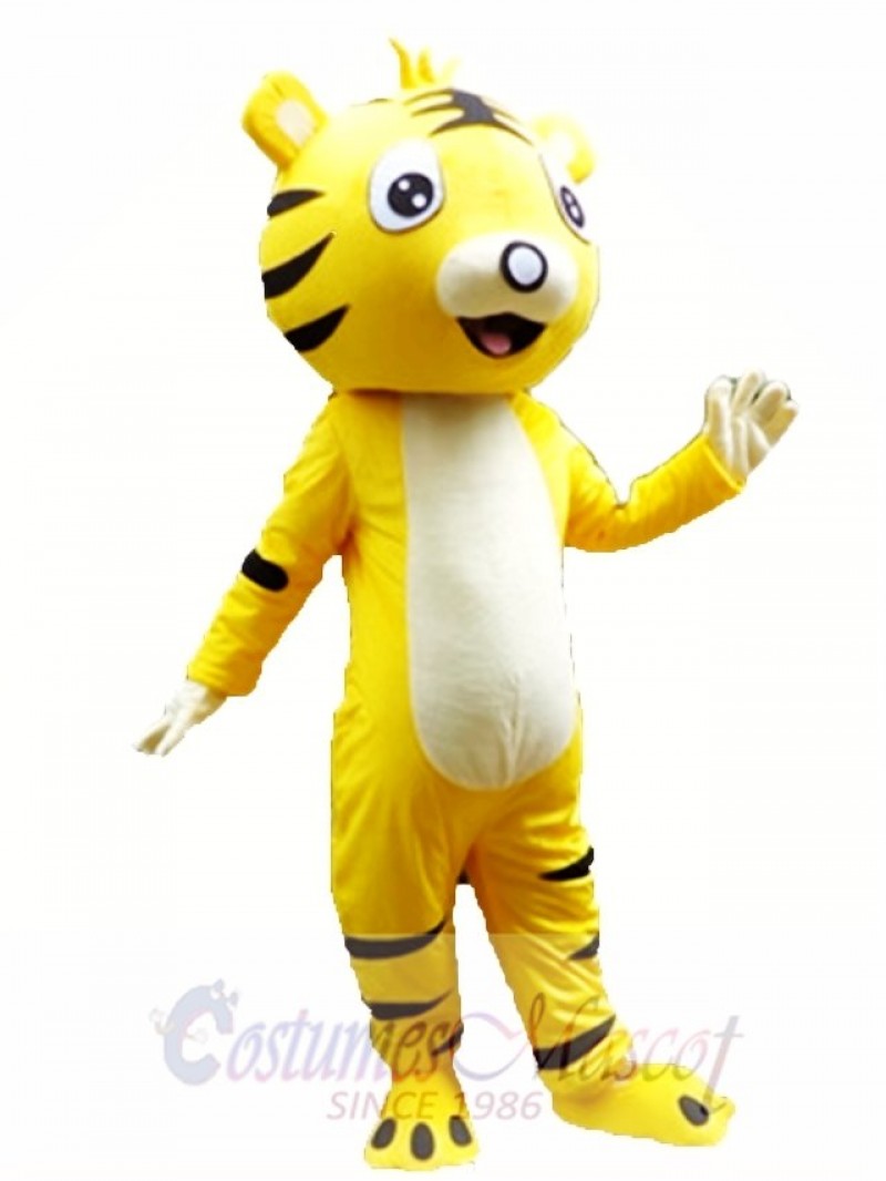 Yellow Cartton Tiger Mascot Costume  