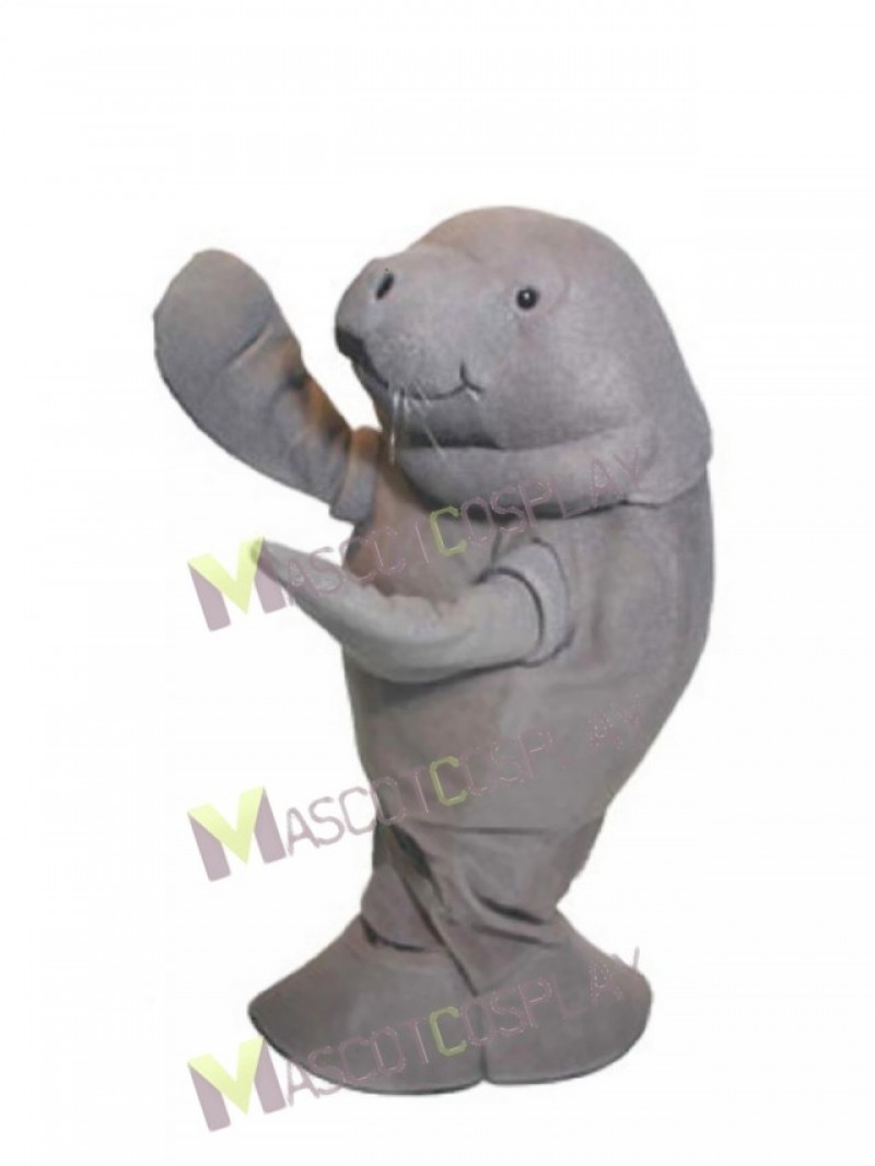 Cute Zoo Gray Manatee Mascot Costume
