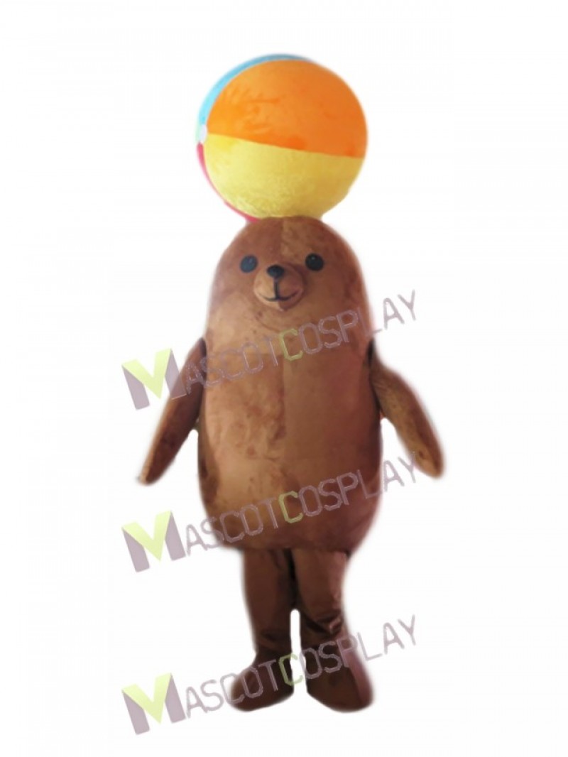 Cute Brown Sea Lion for Aquarium Show Mascot Costume