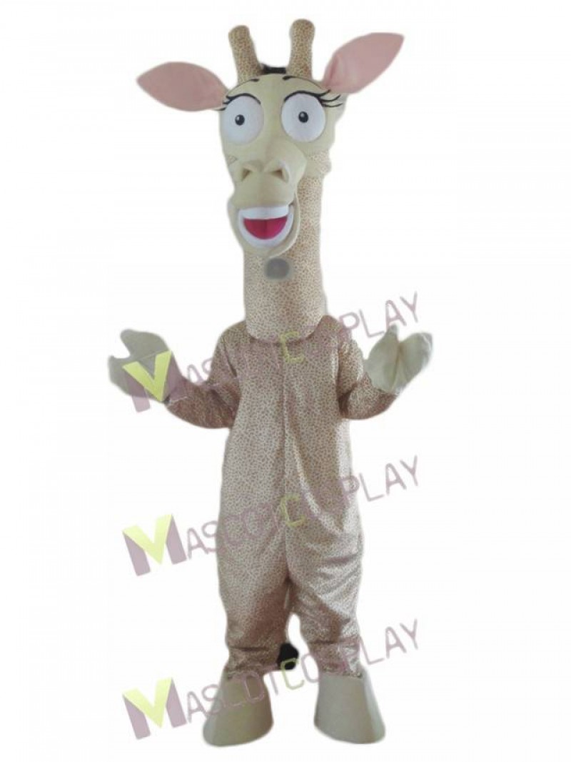 Giraffe with Big Eyes Mascot Costume