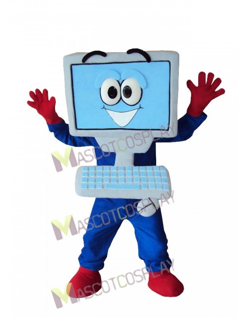 Blue Computer Mascot Costume
