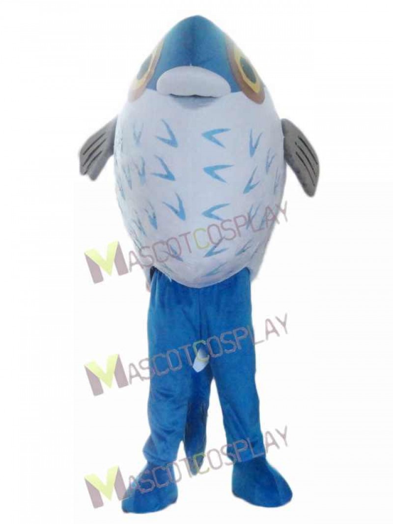 Lovely Blue Fish Mascot Costume