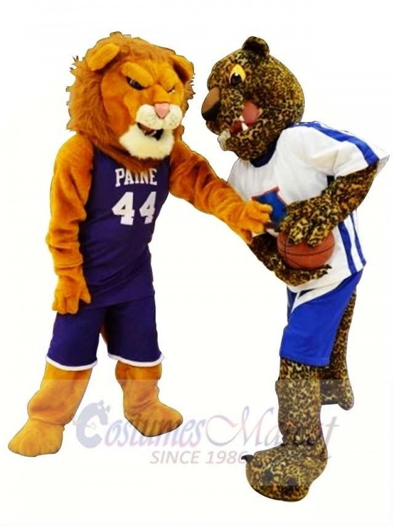 Sporty Lion and Leopard Mascot Costume 