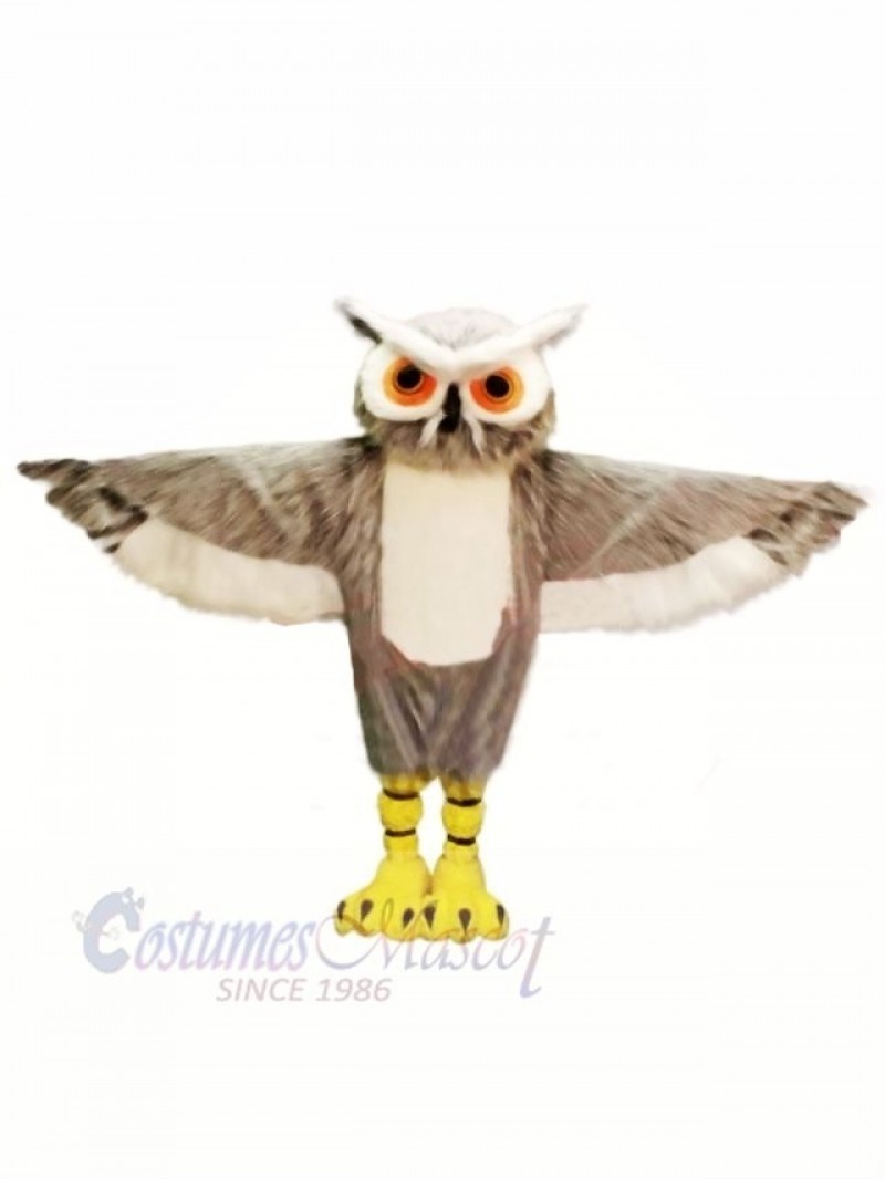 Grey Owl with Big Eyes Mascot Costumes Animal