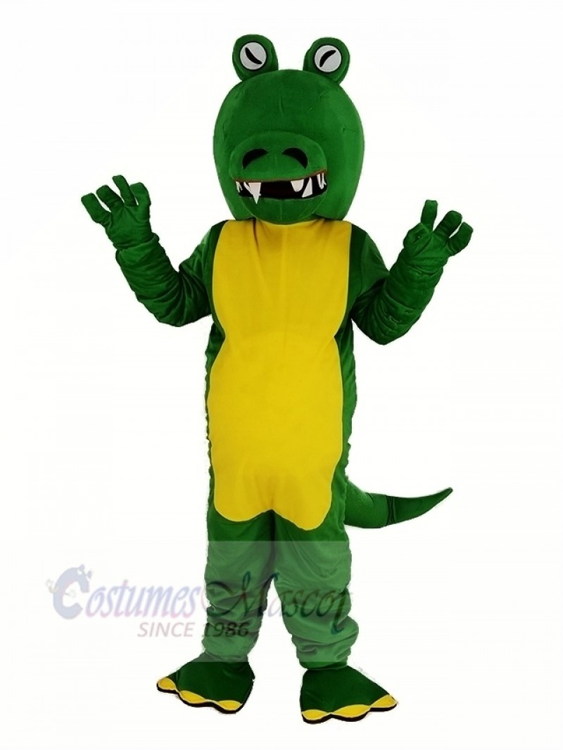 Green Crocodile With Big Mouth Mascot Costume Animal