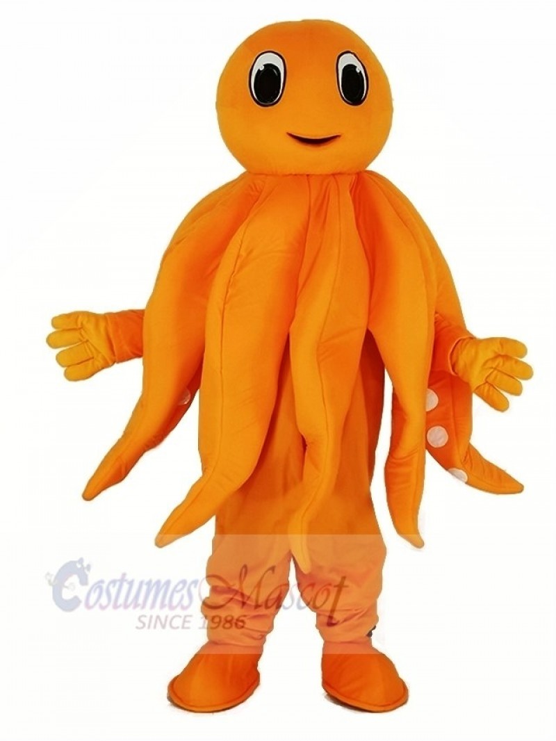 Orange Octopus Plush Adult Mascot Costume Cartoon