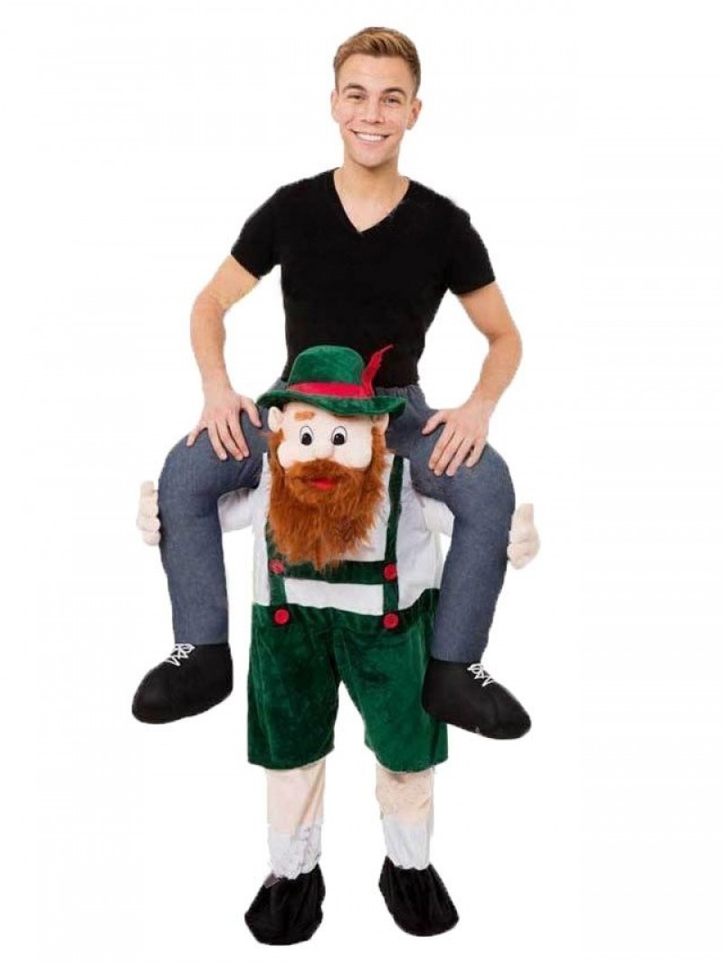 Piggy Back Carry Me Bavarian Beer Guy Ride Mascot Costume Fancy Dress