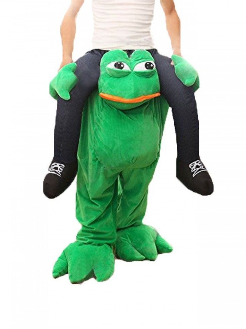 Piggy Back Frog Carry Me Sad Frog Mascot Costume Halloween Fancy Dress