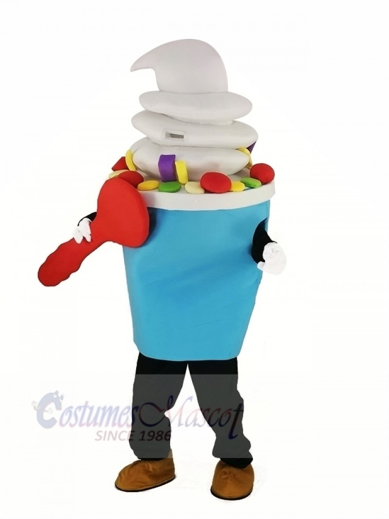 Light Blue Ice Cream Mascot Costume Cartoon