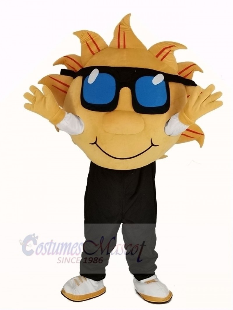 Yellow Sunshine with Sunglasses Mascot Costume