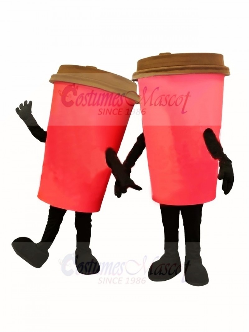 Red Coffee Cup Mascot Costume 