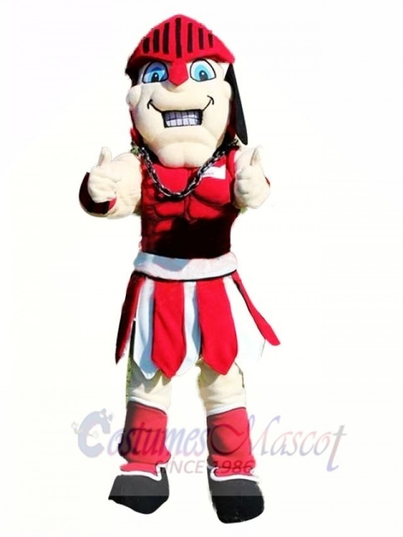 Red Spartan Knight Mascot Costume 