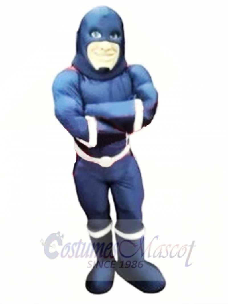 Blue Super Hero Mascot Costume 