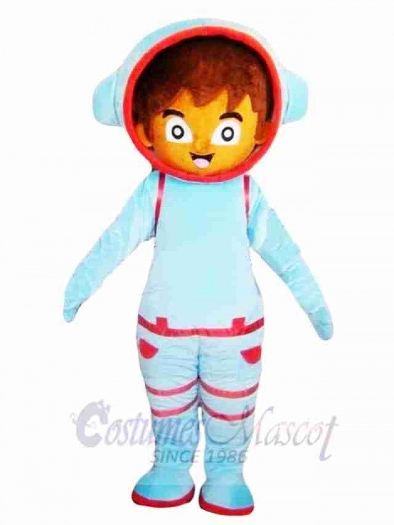 Blue Astronaut Mascot Costume 