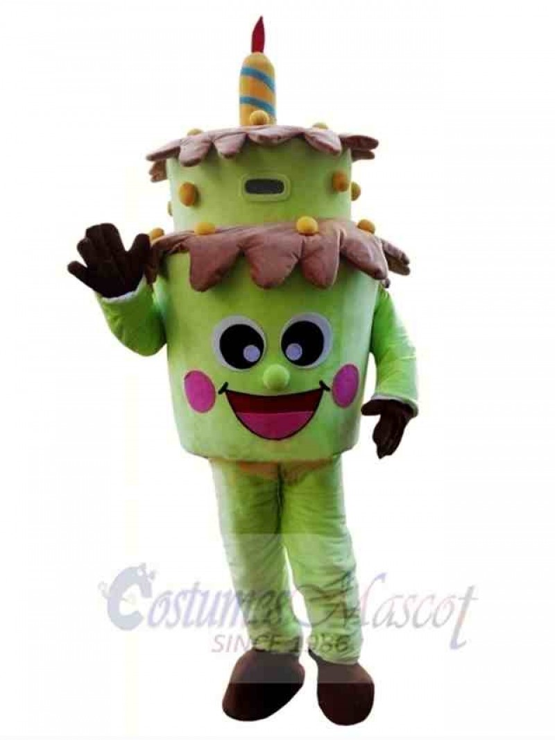 Green Birthday Cake Mascot Costume 