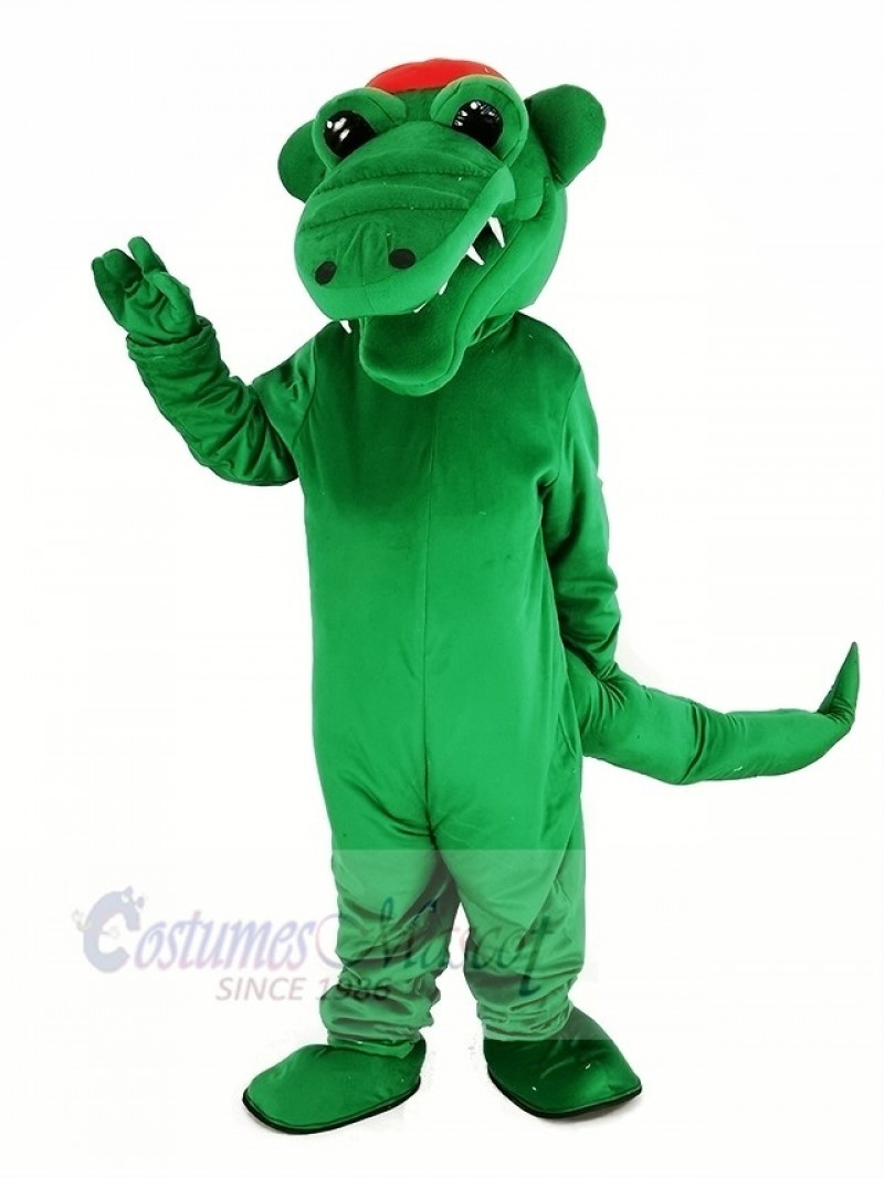 Tuff Gator with Red Hat Mascot Costume Animal