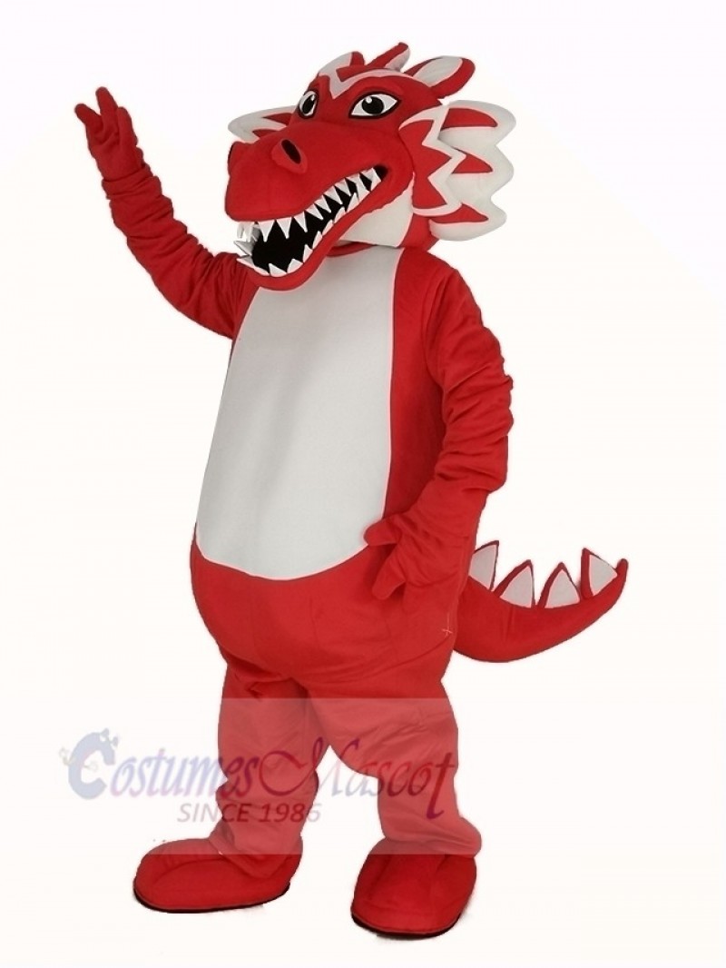 Red Dragon Mascot Costume Cartoon
