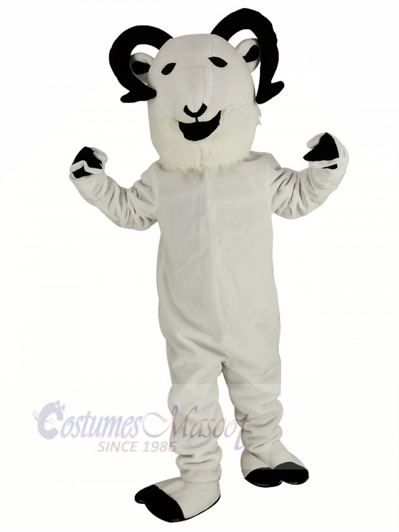 New White Sheep Big Horned Mascot Costume Animal