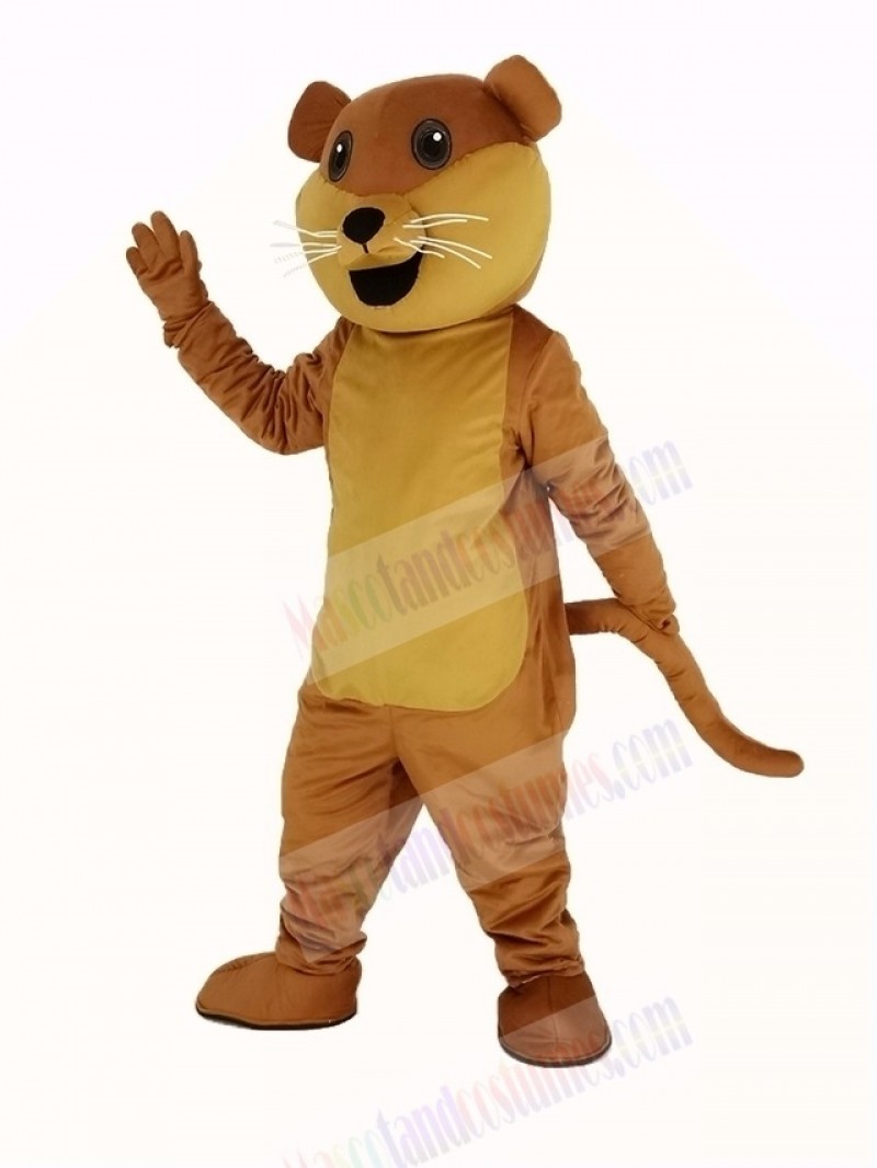 Brown Ollie Otter with White Beard Mascot Costume Animal