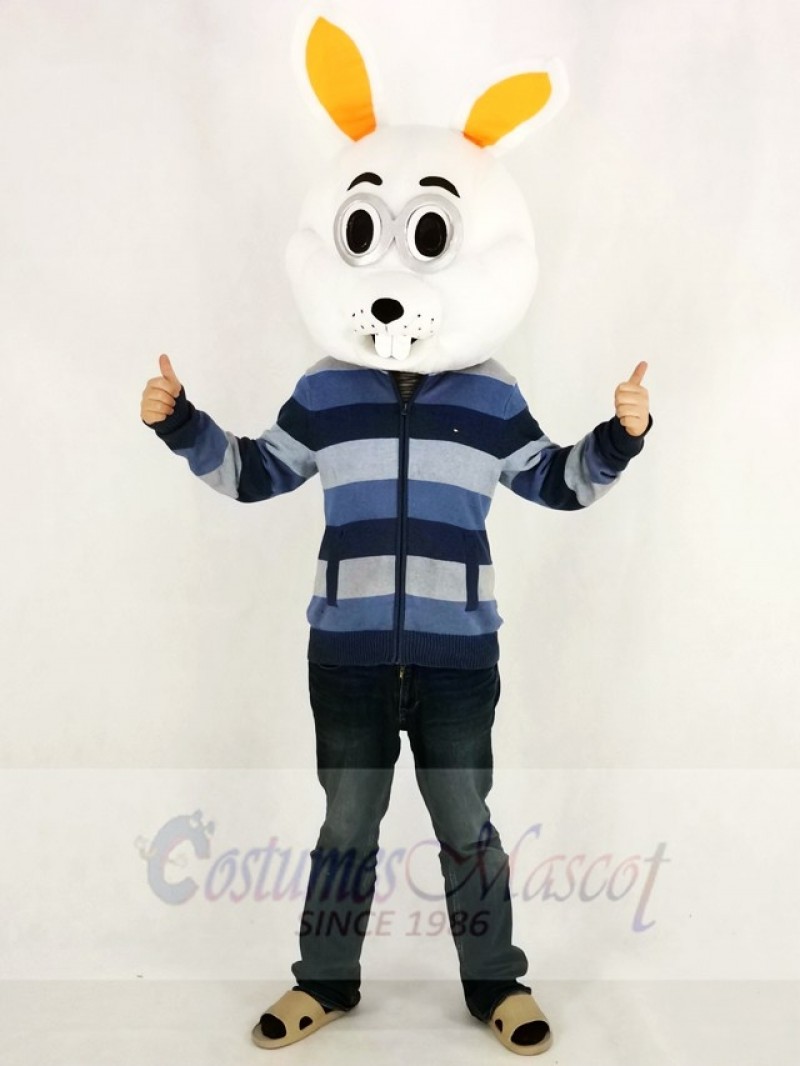 Easter White Bunny Rabbit Mascot Costume Only Head