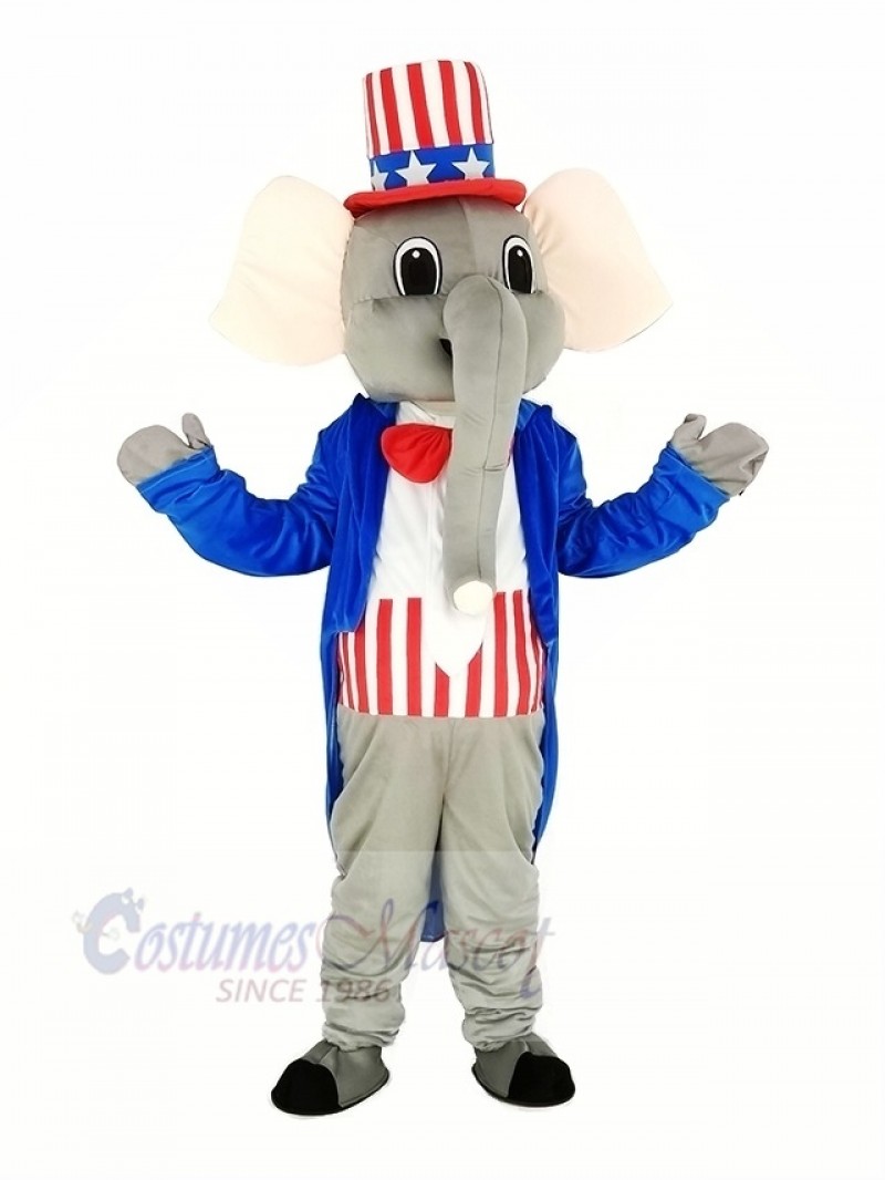Patriotic Elephant Mascot Costume Animal