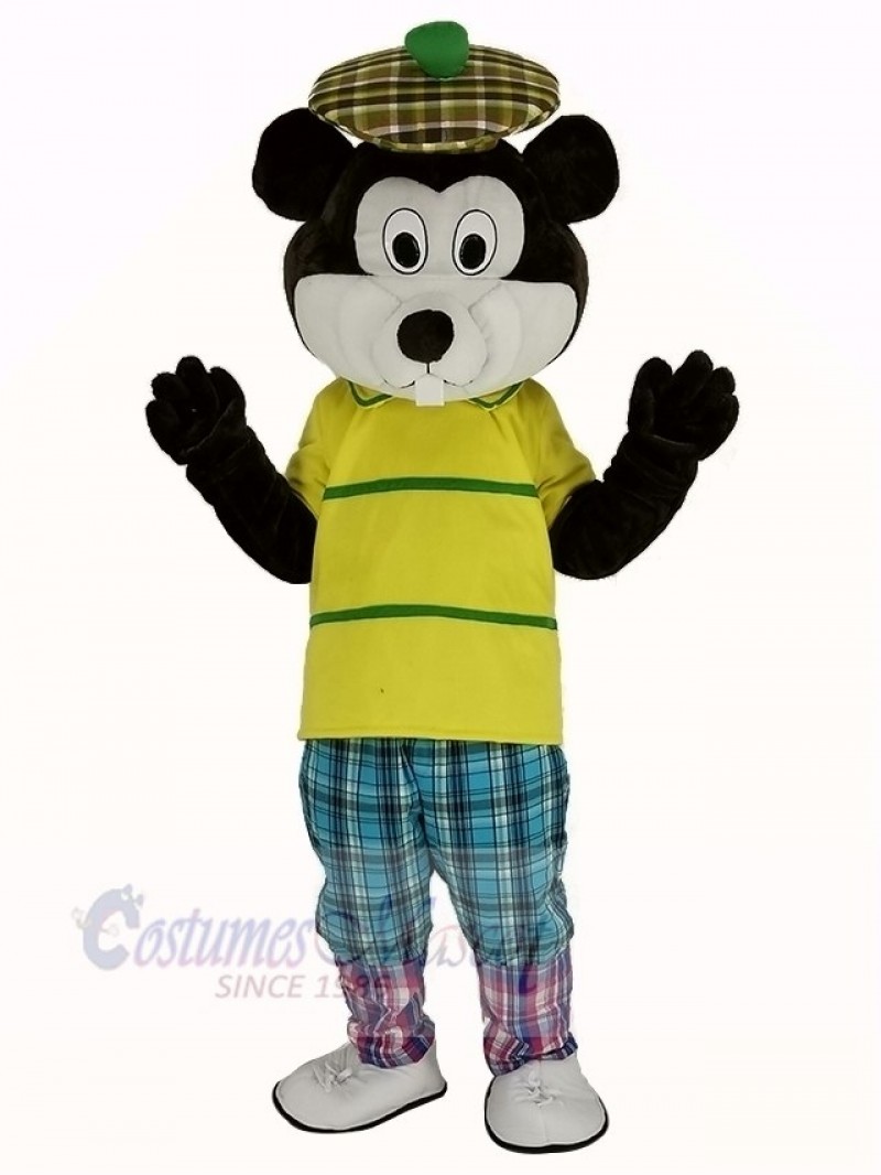 Golfing Gopher with Yellow T-Shirt Mascot Costume