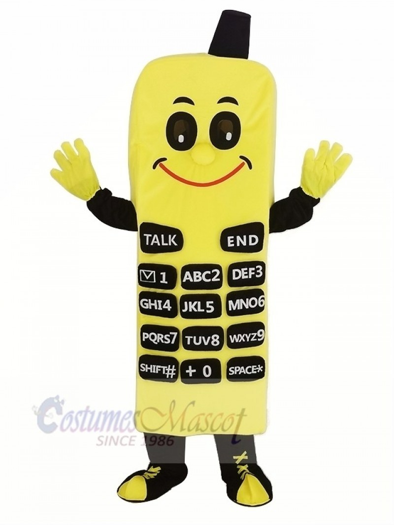 Yellow Phone Mascot Costume Cartoon