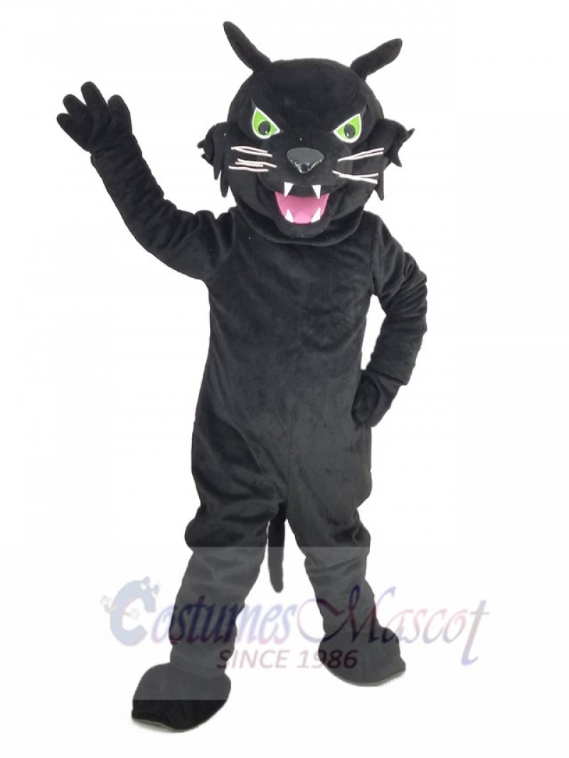 Fierce Black Panther with Green Eyes Mascot Costume Animal