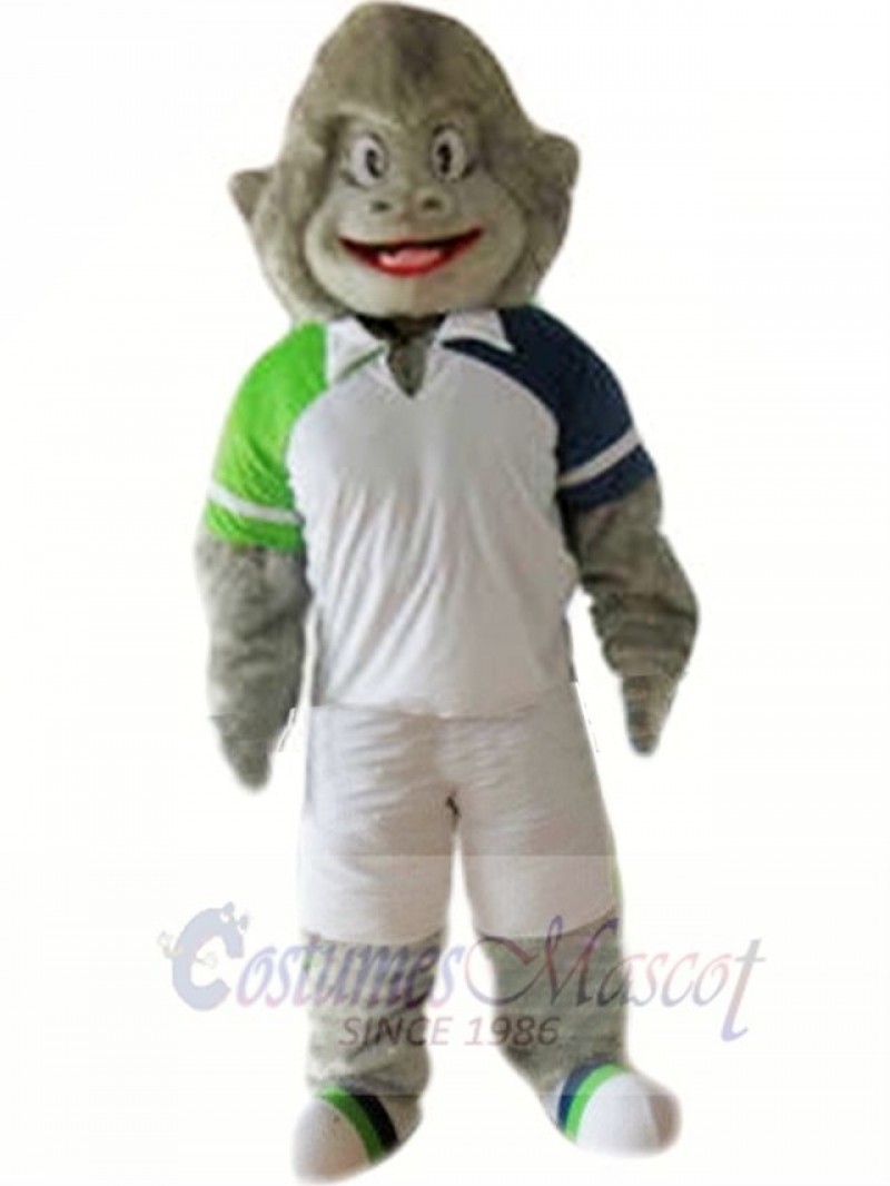 Sporty Grey Gorilla Mascot Costume 